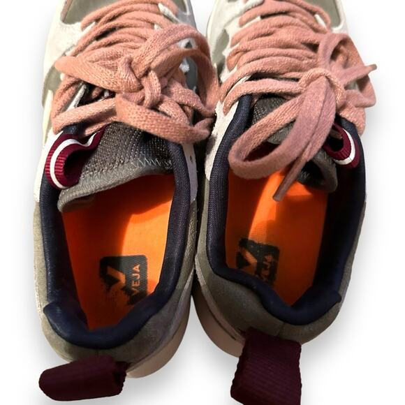 Veja‎ Venturi Suede Khaki Sable Oxford Grey Lace Up Dad Sneakers Sz 7 / 38 - Picture 7 of 10